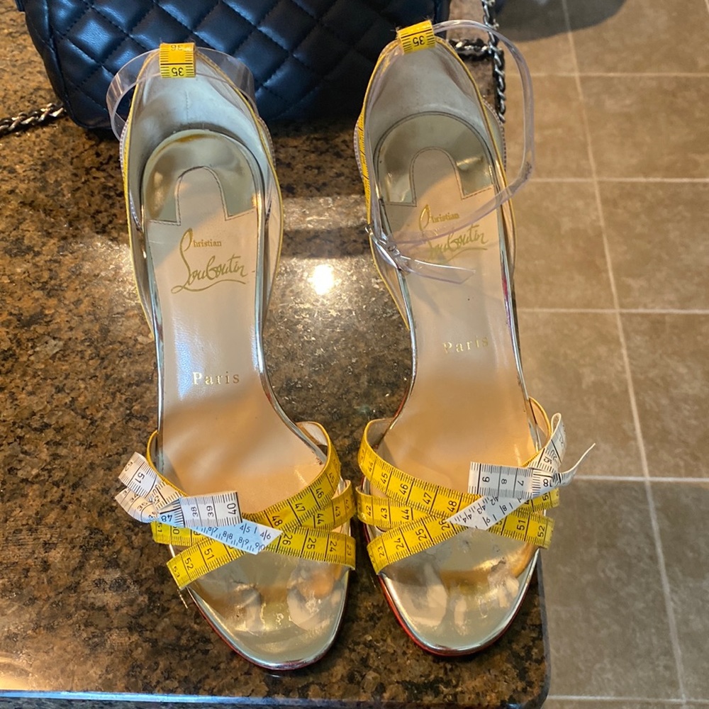 Beautiful gently used authentic Christian Louboutin Metrisandal size 37.5